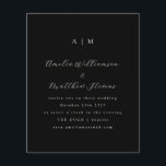 Budget Monogram Black Minimalist Wedding Invite<br><div class="desc">Budget Minimalist Monogram Traditional Typography Wedding Invitation in Black</div>