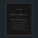 Budget Monogram Black Minimalist Wedding Invite<br><div class="desc">Budget Minimalist Monogram Traditional Typography Wedding Invitation in Black</div>