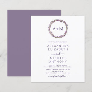 Budget Monogram Floral Dusty Purple Wedding