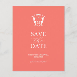 Budget Monogram Orange Save The Date Flyer