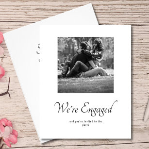 Budget Monogram Wedding Engagement Photo Invite Flyer