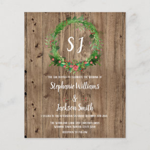 Budget Monogramed Rustic Barn Wood Winter Wedding