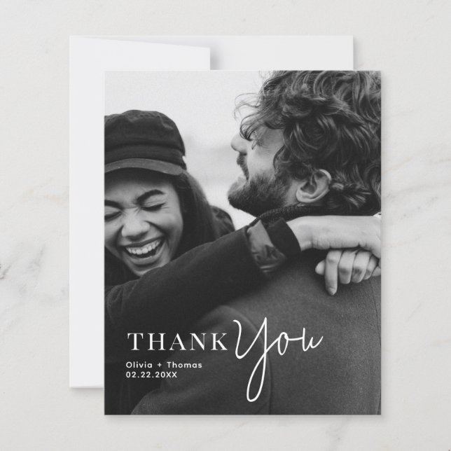 BUDGET Monogrammed Typography Script Photo Wedding (Front)