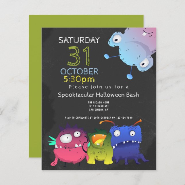 BUDGET Monster Bash Halloween Party Personalized (Front/Back)