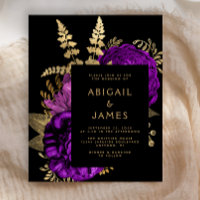 Budget Moody Dark Floral Purple Gold Wedding