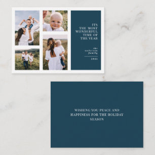 budget Most wonderful time christmas multi photo   Card