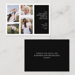 budget Most wonderful time christmas multi photo Card