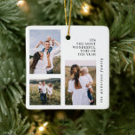budget Most wonderful time christmas multi photo  Ceramic Ornament<br><div class="desc">Modern,  graphic minimal christmas multi photo holiday design. Graphic modern 3 photo design with most wonderful time of the year</div>