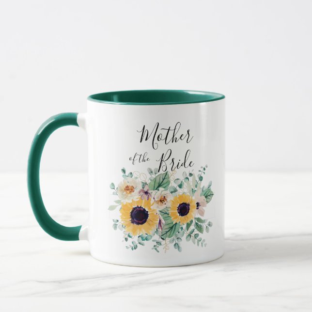BUDGET Mother Bride Groom Custom Gifts SUNFLOWERS Mug (Left)