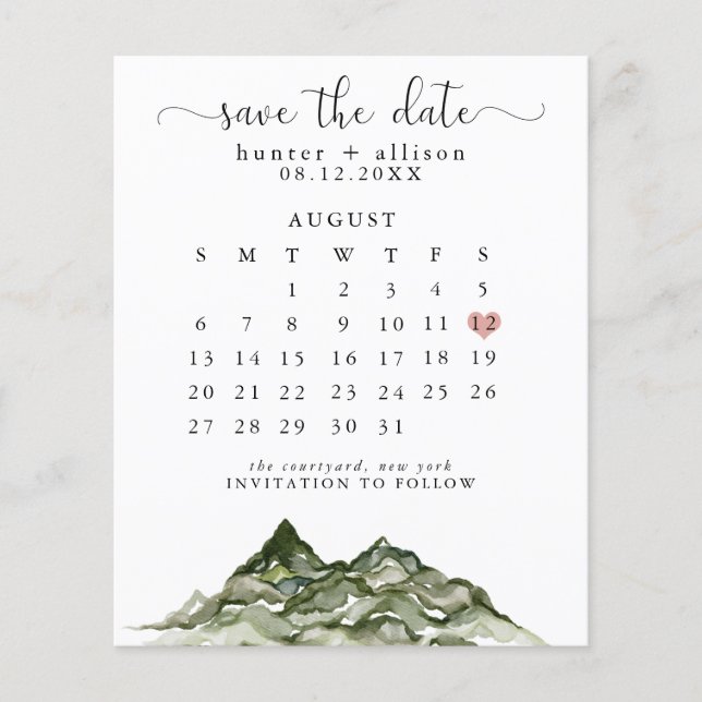 Budget Mountain Enregistrer le prospectus Calendri (Devant)
