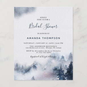 Budget Mountain Purple Bridal Shower Invitation