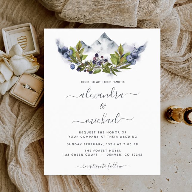 Budget Mountain Rustic Watercolor Greenery Wedding (Creator Uploaded)