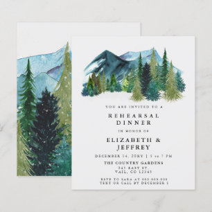 Budget Mountains Pine Rehearsal Dinner Invitation