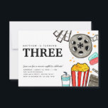 Budget Movie Night Cinema Watch Party Kid Birthday Card<br><div class="desc">Cute Movie Night Cinema Watch Party Kids Birthday Invitation</div>