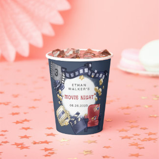 Budget Movie Night Kids Birthday Paper Cups