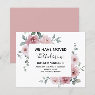 Budget Moving Announcement Dusty Pink Floral
