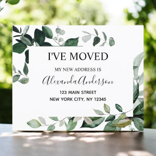 Budget Moving Announcement Eucalyptus Greenery