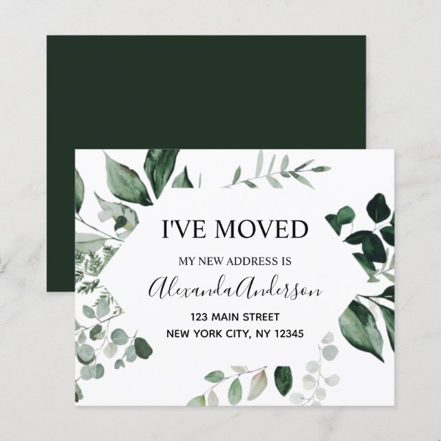 Budget Moving Announcement Eucalyptus Greenery (Front/Back)