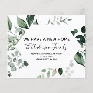 Budget Moving Announcement Eucalyptus Greenery Flyer