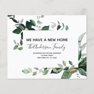 Budget Moving Announcement Eucalyptus Greenery Flyer