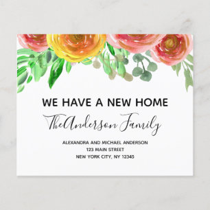 Budget Moving Announcement Floral Blush Pink Flyer