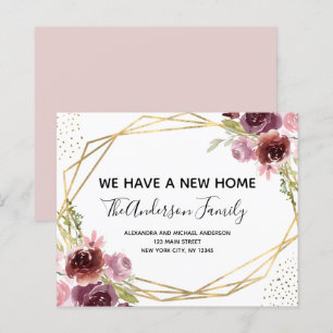 Budget Moving Announcement Floral Geometric