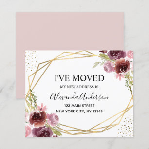 Budget Moving Announcement Floral Geometric
