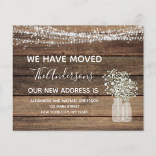 Budget Moving Announcement Rustic Farmhouse Wood