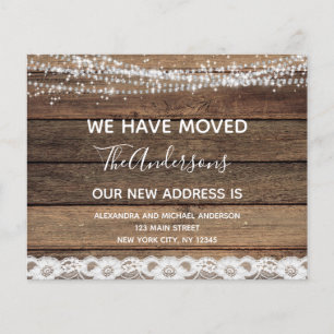 Budget Moving Announcement Rustic Farmhouse Wood