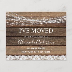 Budget Moving Announcement Rustic Farmhouse Wood