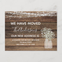 Budget Moving Announcement Rustic Farmhouse Wood