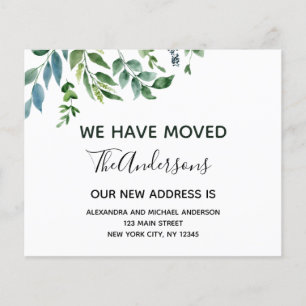 Budget Moving Announcement Spring Greenery