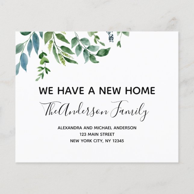 Budget Moving Announcement Spring Greenery (Front)