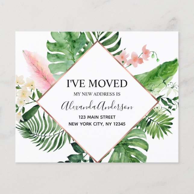 Budget Moving Announcement Tropical Floral Flyer (Front)