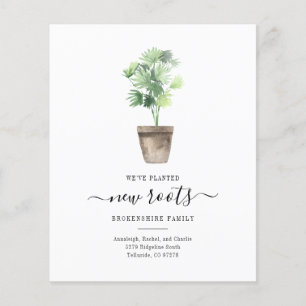 Budget Moving Announcement Watercolor Boho Plant