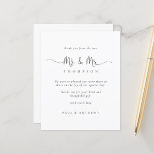 Budget Mr and Mr Script Gay Wedding Thanks