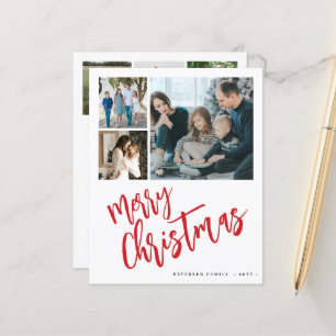 Budget multi 6 photo Merry Christmas Holiday Card