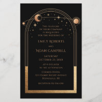 Budget Mystical Black Gold Sun Moon Wedding