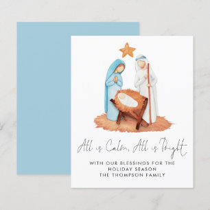 Budget Nativity Scene All Is Calm Holiday Card