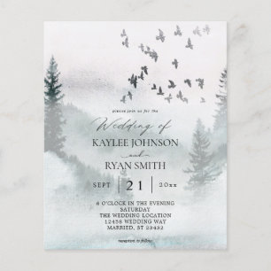 Budget Nature, Forest & Birds Wedding Flyer