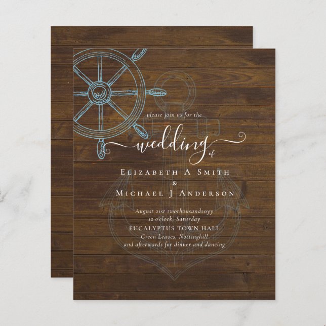 BUDGET  Nautical Ships Wheel Wedding (Front/Back)