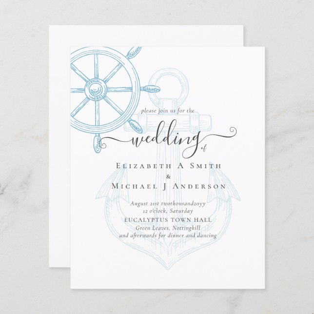 BUDGET  Nautical Ships Wheel Wedding (Front/Back)