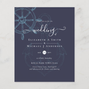 BUDGET  Nautical Ships Wheel Wedding Flyer