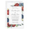 Budget Navy Blue Burgundy Red Wedding Invitation