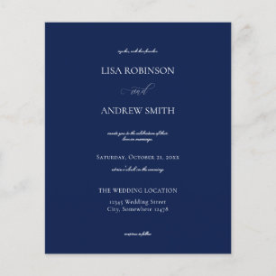 Budget Navy Blue Calligraphy Wedding Flyer
