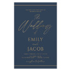 Budget Navy Blue Gold Wedding Script
