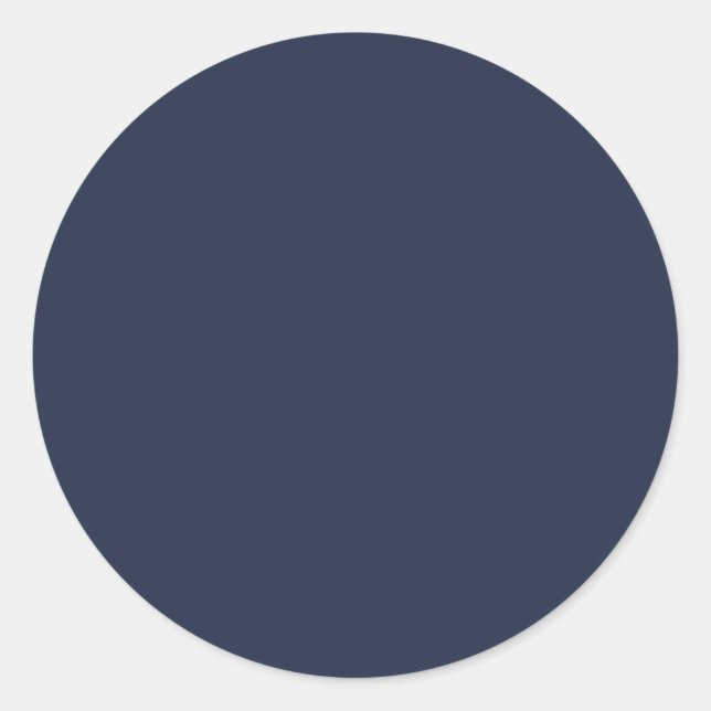BUDGET Navy Blue Monochrome WEDDING Classic Round Sticker (Front)