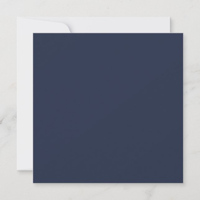 BUDGET Navy Blue Monochrome WEDDING Invitation (Front)