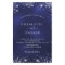 Budget navy blue silver glitter wedding invitation
