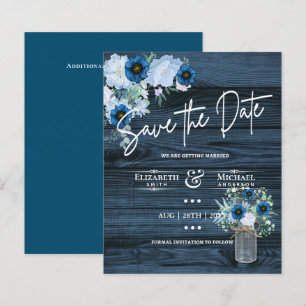 Budget Navy Dusty Blue Floral Rustic Wedding